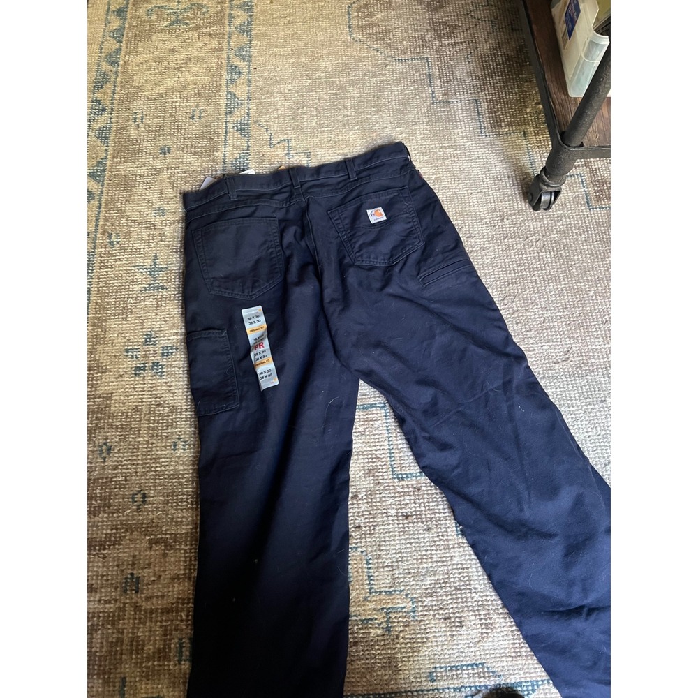 Carhartt Flame Resistant Canvas Pant Navy 38x30 NWT $108 retail